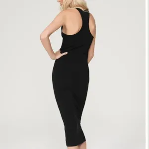 ALC Frank Black Ribbed High Neck Tank‎ Midi Marc Dress Casual Summer Racerback thumbnail 2