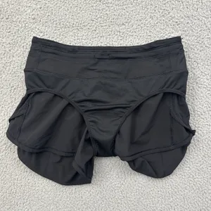 Lululemon Speed Up Shorts Mid Rise 4" Black Athletic Athleisure Women's 6 thumbnail 4