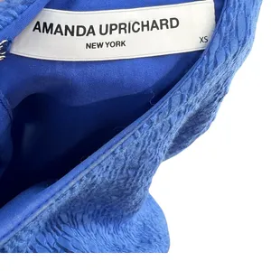 Amanda Uprichard Kenwood Dress Mini Textured Belted‎ Mirtillo Blue Size XS thumbnail 11