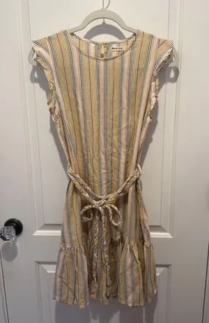 Marine Layer Yellow and Blue Striped Dress Women’s Small thumbnail 1