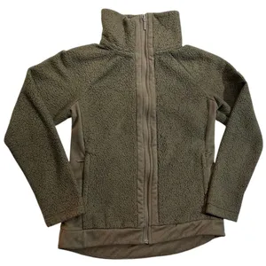 The North Face Fleece Jacket Full Zip Sherpa Olive Green Athletic High Neck thumbnail 2