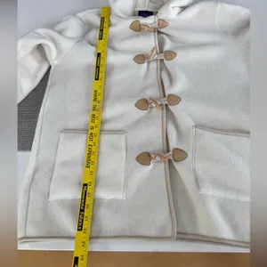 Vintage Crazy Horse Ivory Cream Fleece Hooded Anorak Jacket Coat Size Medium thumbnail 9