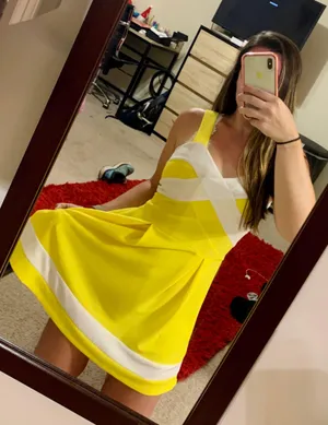 Yellow Colorblock Dress thumbnail 1