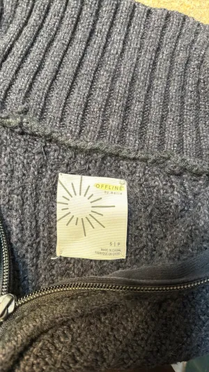 OFFLINE by Aerie Black Knit Sweater 1/4 Zip thumbnail 3