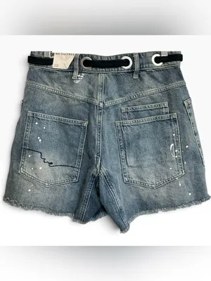 NWT FREE PEOPLE WE THE FREE Moxie Barrel Shorts Timeless Blue $128 CURRENT 26 S thumbnail 4