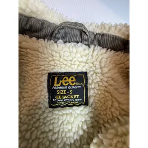 Lee Womens Grey Corduroy Sherpa‎ Lined Jacket Small Western Trucker Coat Vintage thumbnail 2