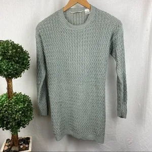 100% Silk Vintage Gray Woven Long Sleeve Sweater by Brett Harrison P S thumbnail 2