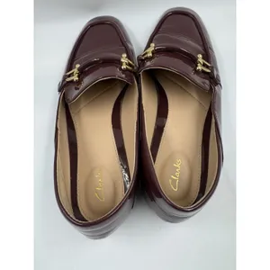 Clarks Women’s Size 9.5 Merlot Slip-On Loafer Leather Burgundy/Red thumbnail 6