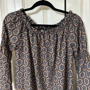 Gilli Made In America Brown Boho Dress Sz Medium. Poetic Sleeves. Cottage Core. thumbnail 2