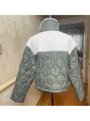 Athleta Quilted Sherpa Fleece Hybrid Jacket XL Sage Green Gorpcore, Quiet Luxury thumbnail 4