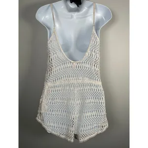 Victorias Secret Womens Medium Beach Cover Up Romper‎ Crochet Lace One Piece thumbnail 5