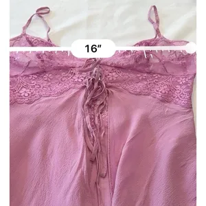 Victoria's Secret Lace Trim Camisole Nightgown Pink Silk Y2K Vintage XS thumbnail 11