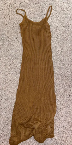 Verge Girl Brown Crochet Maxi Dress thumbnail 2