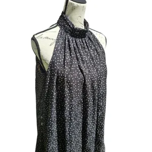Taylor Polka Dot‎ Halter Dress Ruffle Hem Sleeveless Party Black Size 8 thumbnail 2