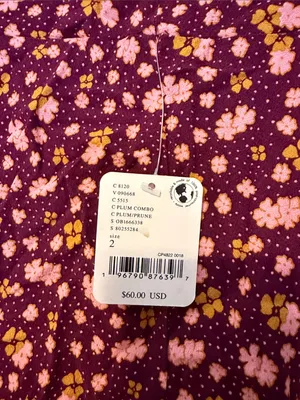 Free People IRL Floral Mini‎ Slip Skirt Y2K 90's Style Size 2 In Plum Combo Nwt thumbnail 5