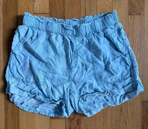 AERIE Light Blue Crinkled Short Shorts Size Small‎ thumbnail 1