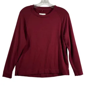 Lou & Grey Petites Signaturesoft Sweatshirt Burgundy Red Crew‎ Neck Medium M thumbnail 1