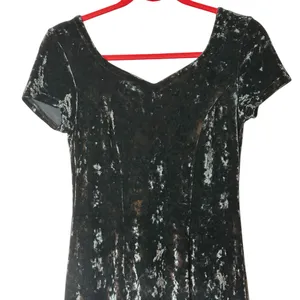 St. Michaels Black Velvet Midi Dress WhimsiGoth 90s Grunge Witchy Goth Size 8 thumbnail 6