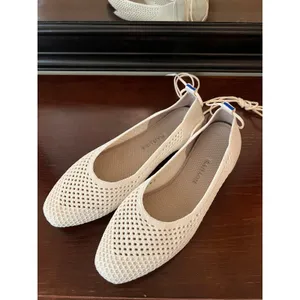 Rothy's Ballet Flats Women 10.5 Vanilla The Wrap Ankle Tie Sustainable Knit Shoe thumbnail 2