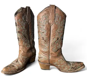 Circle g brown and blue coastal cowgirl boots size 6 1/2 thumbnail 1