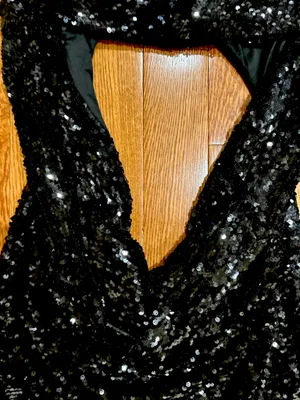 Akira NWT Cool Girl" Hood runway black Sequin Deep V Halter backless dress L thumbnail 12