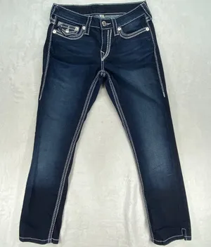 True Religion Jeans Slim Straight Dark Wash Denim Women's Size‎ 27 thumbnail 1
