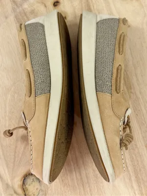 Sperry Oasis Loft Linen‎ Leather Boat Shoes Tan Women’s 9.5 Nautical Preppy thumbnail 5