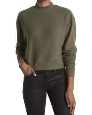 NWT Abound Brushed Knit Mock Neck Fleece Pullover in Olive Night Green Size XL thumbnail 1