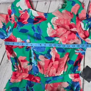 Lulu's Sweetest‎ Song Green Floral Print Backless Long Sleeve Romper M NEW thumbnail 6