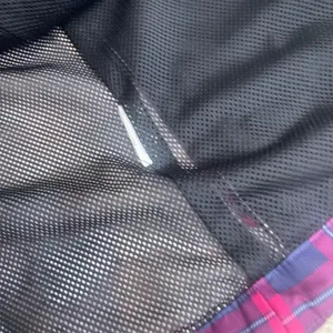 Burton Womens Plaid Hooded Rain Jacket Pink Navy Blue Mesh Lined Pit Zips Sz SM thumbnail 10