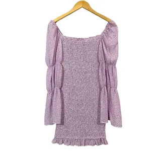 Petal & Pup Bonita Shirred Frill Long Sleeve Dress - Purple - US 4 thumbnail 5