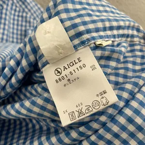 Aigle Depuis 1853 Shirt Women S Blue Gingham Plaid‎ Long Sleeve Button Down thumbnail 5