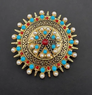 Bohemian Style Cameo Brooch Blue thumbnail 1