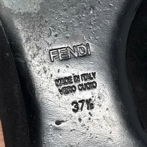 FENDI Vintage Jewel Suede Leather Square Toe Ballerina Ballet Flat Shoe Y2K 37.5 thumbnail 12