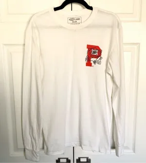 White and Red Rose City Portland Gear Long Sleeve T Shirt Size S thumbnail 1