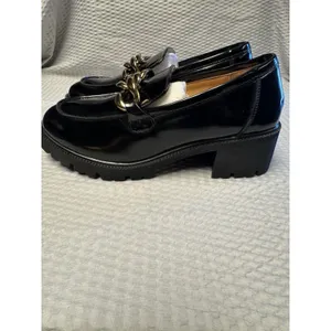 MACNMEUU Chunky Platform Loafer Comfort‎ Slip On Chain Faux Leather Women's 9 thumbnail 7