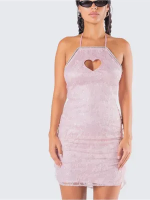 FINESSE Micaela Heart Cut Out Lace Mini Dress thumbnail 2