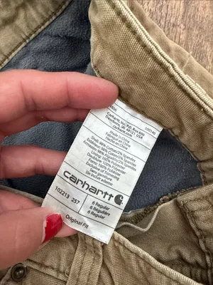 Carhartt women’s lined carpenter pants size 6 tan thumbnail 3