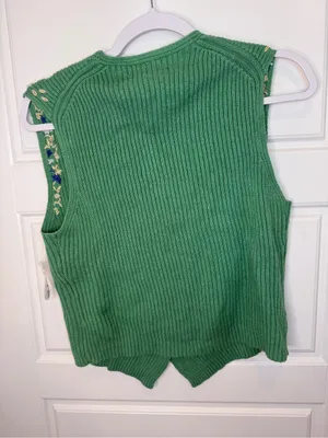 Susan Bristol Vintage Embroidered Vest Size Pp Small Grandma Cottage NWOT thumbnail 4