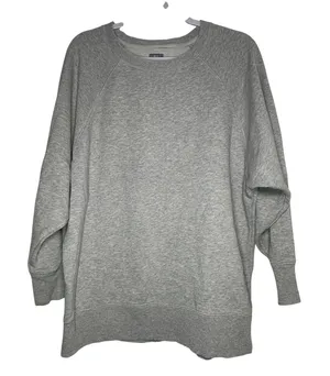 Aerie Womens Relaxed Raglan Sleeve Crewneck Sweatshirt Heather Grey Large‎ 8527 thumbnail 1