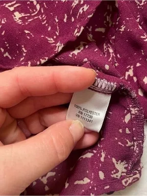 Converse One Star 2000s Sheer Plum Pintuck Blouse Boho Indie Size M thumbnail 6