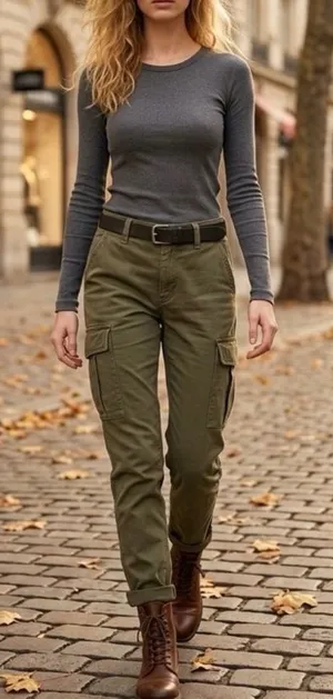 Re/Done originals army green cargo pants made In USA women's size 24 Grunge‎ thumbnail 1