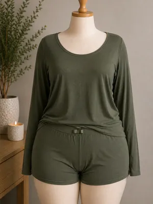 Victoria’s Secret Soft Green Long Sleeve Pajama Set XXL thumbnail 1