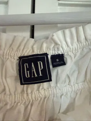 Gap white smocked poplin cotton top size small thumbnail 3