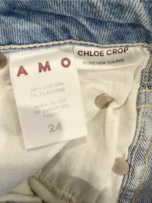 AMO Chloe Cropped Jeans in Forever Young‎ Wash size 24 Straight Leg Ankle thumbnail 7