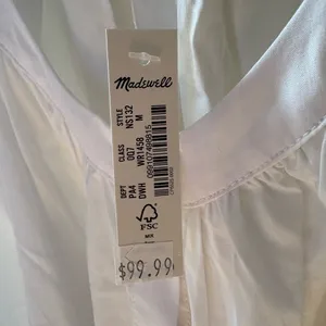 NWT Madewell Tie-Waist Button-Front Midi Dress in Poplin thumbnail 6