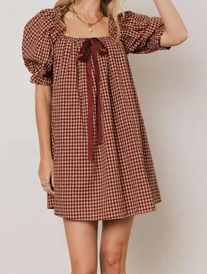 Amazon Gingham mini dress thumbnail 1
