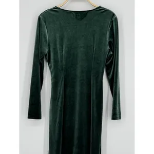 Banana Republic Velvet Knee-Length Faux Wrap Dress Small Green Party Cocktail thumbnail 8