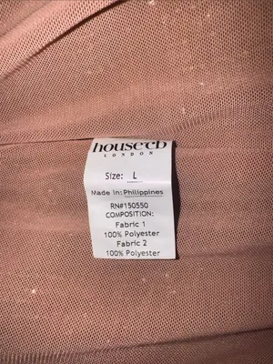 NWOT House of CB 'Alondra' Cafe Au Lait Beaded Maxi Dress sz L thumbnail 13