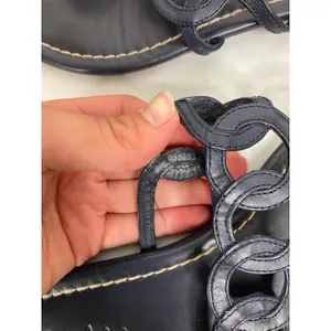 Boden‎ Womens Navy Blue Leather Interlocking Circle Thong Flat Sandals Size 41 thumbnail 9